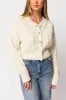 Kendall Knit Bomber Jacket in Ivory sold by Worth Collective