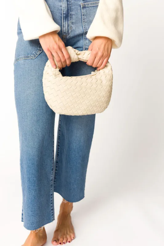 Tracy Woven Bag in Oatmilk sold by Worth Collective
