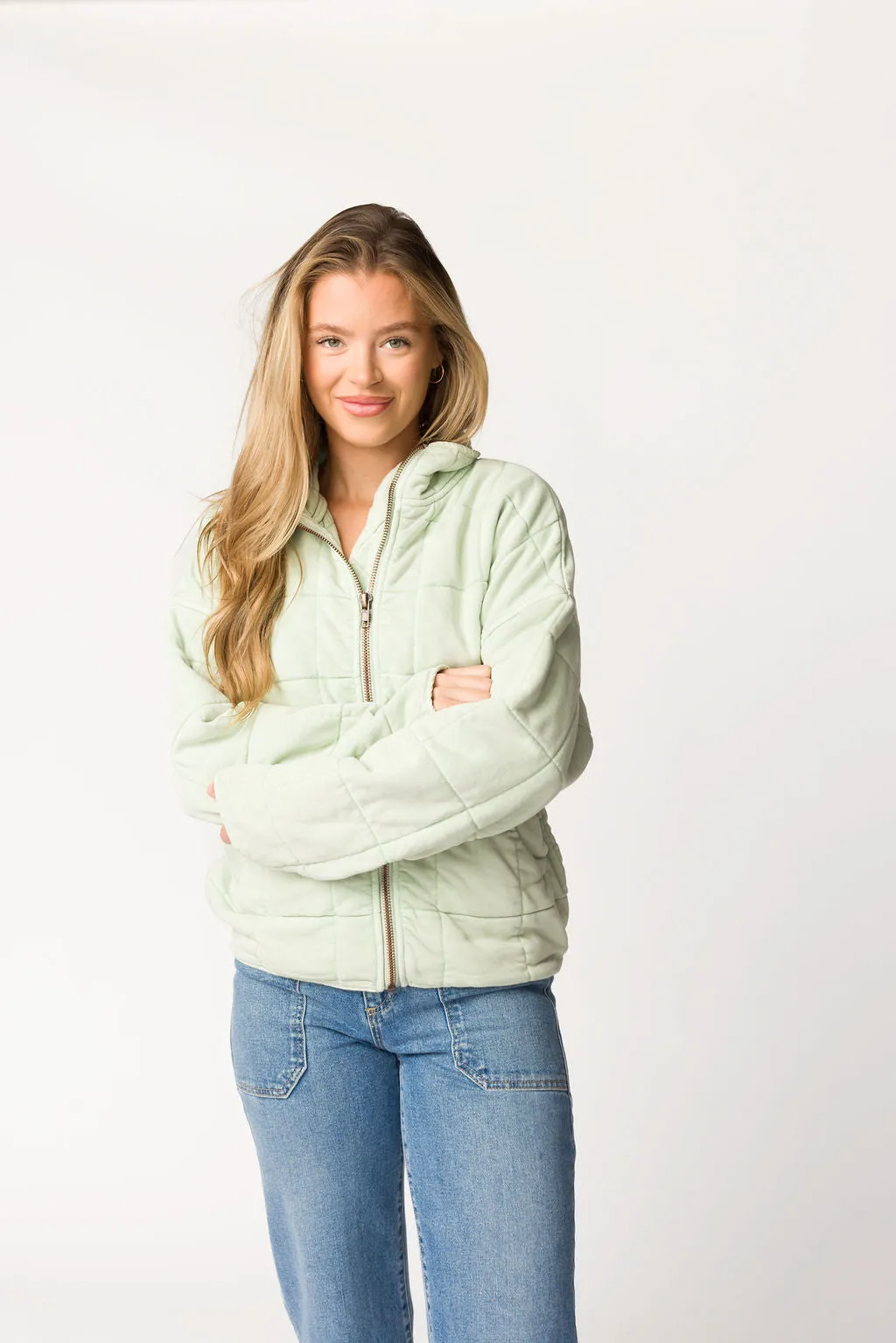 It's All Good Quilted Washed Jacket in Mint sold by Worth Collective product image thumbnail 4