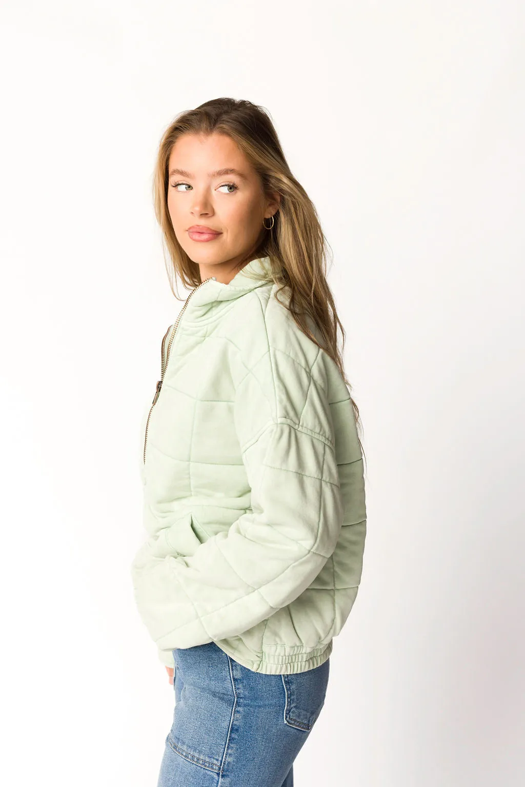 It's All Good Quilted Washed Jacket in Mint sold by Worth Collective product image thumbnail 3