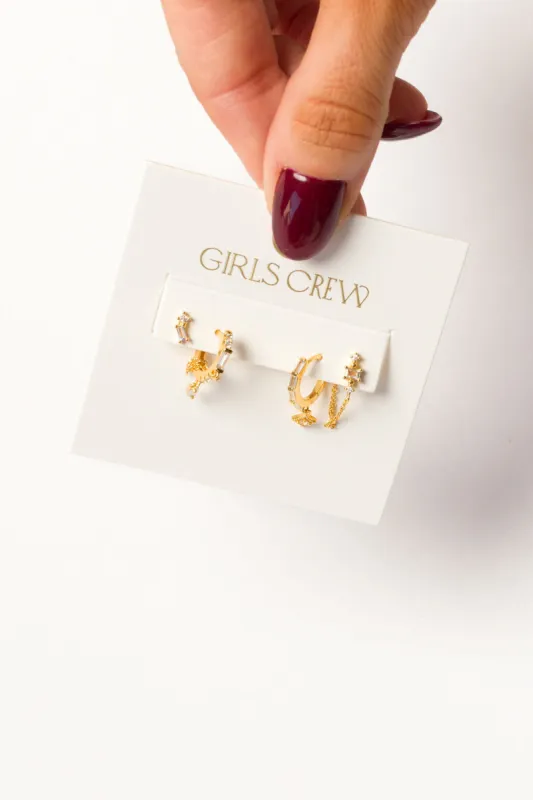 Golden Era Earring Set in Gold sold by Worth Collective