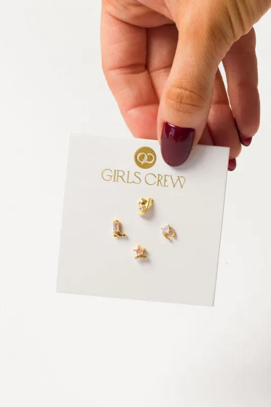 Cowgirl Stud Set in Gold sold by Worth Collective