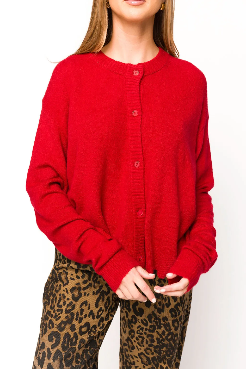 Gillian Sweater in Red sold by Worth Collective
