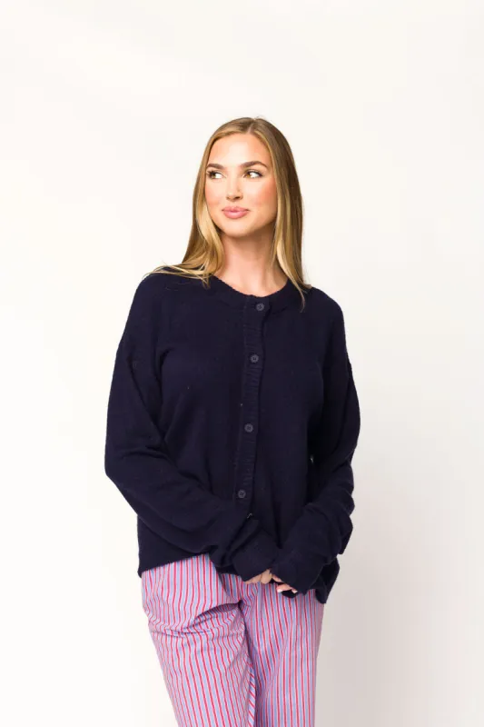 Gillian Sweater in Navy sold by Worth Collective