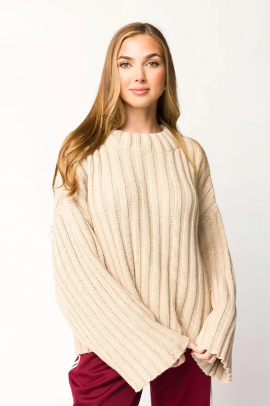 Greenwich Sweater in Sand made by Rumored