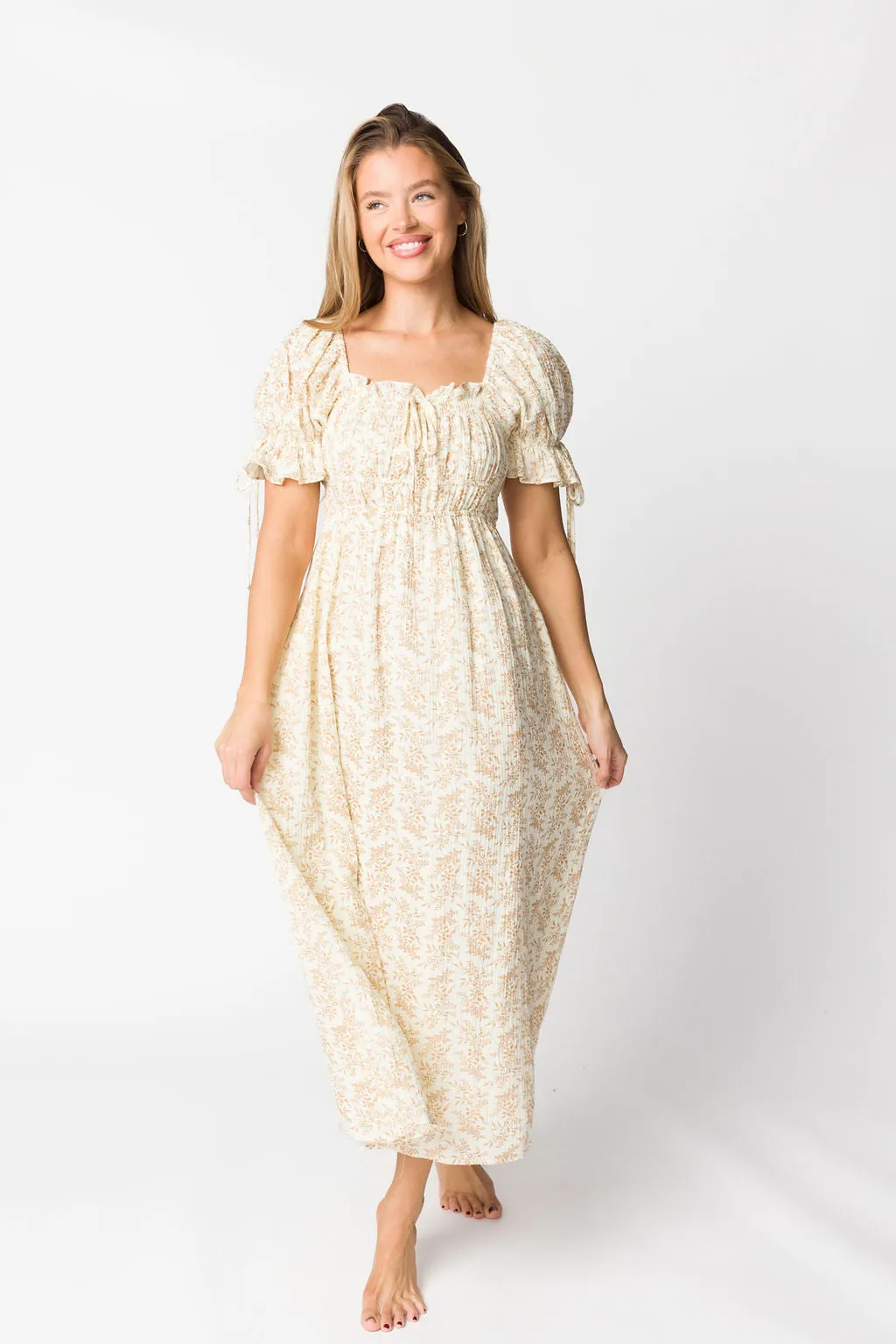 Savanna Steppe 100% Cotton Dress in Taupe - Bump Friendly & Inclusive Sizing (S-3XL) sold by Worth Collective