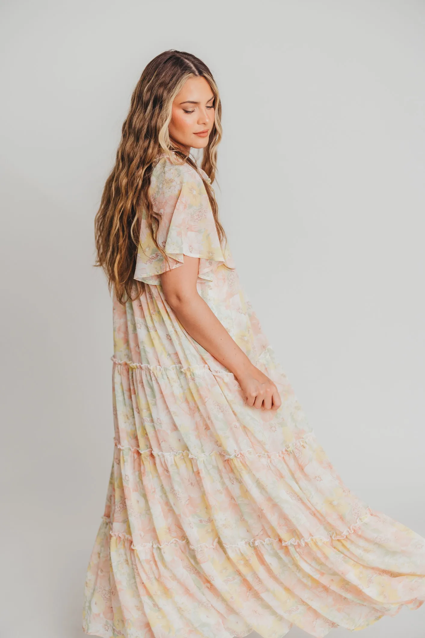 Isla Floral Maxi Dress in Pink - Bump Friendly sold by Worth Collective product image thumbnail 4