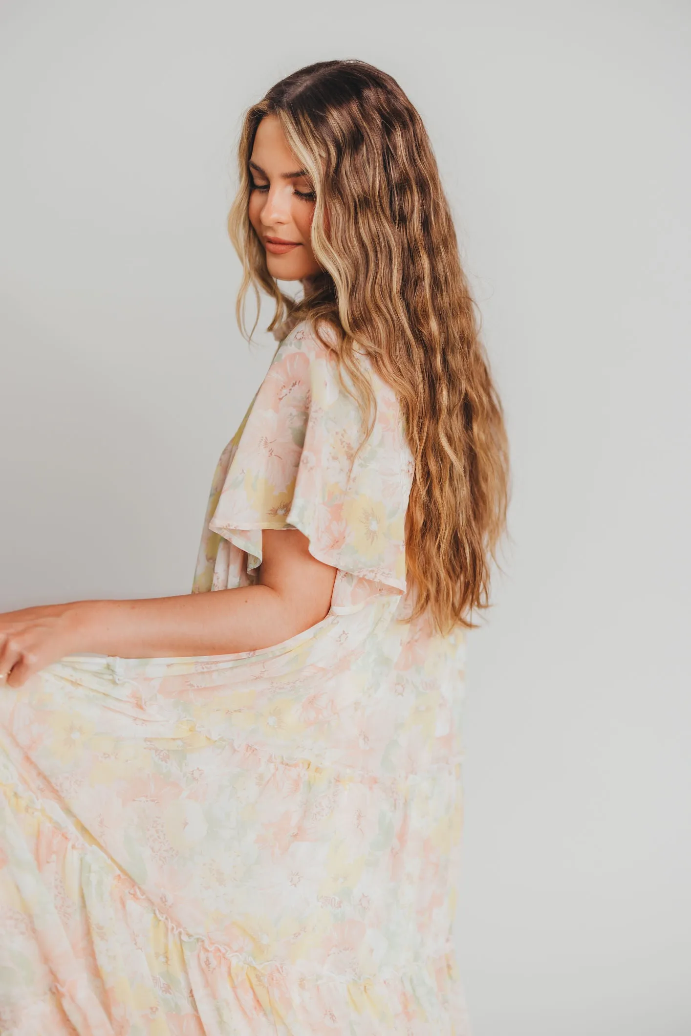 Isla Floral Maxi Dress in Pink - Bump Friendly sold by Worth Collective product image thumbnail 2