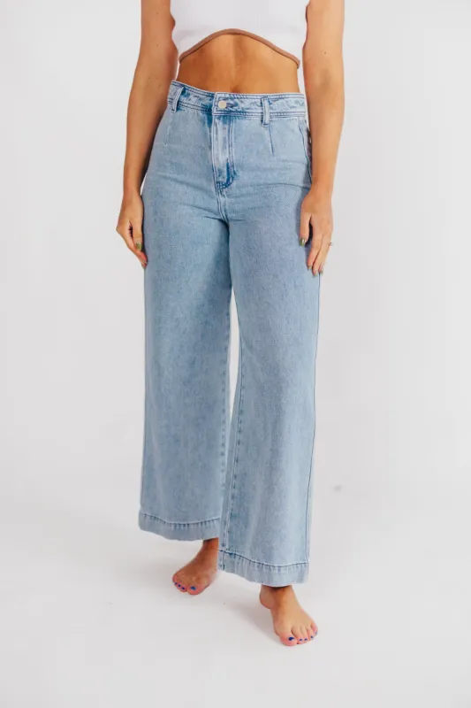 Ina Washed Denim Cropped Pants sold by Worth Collective