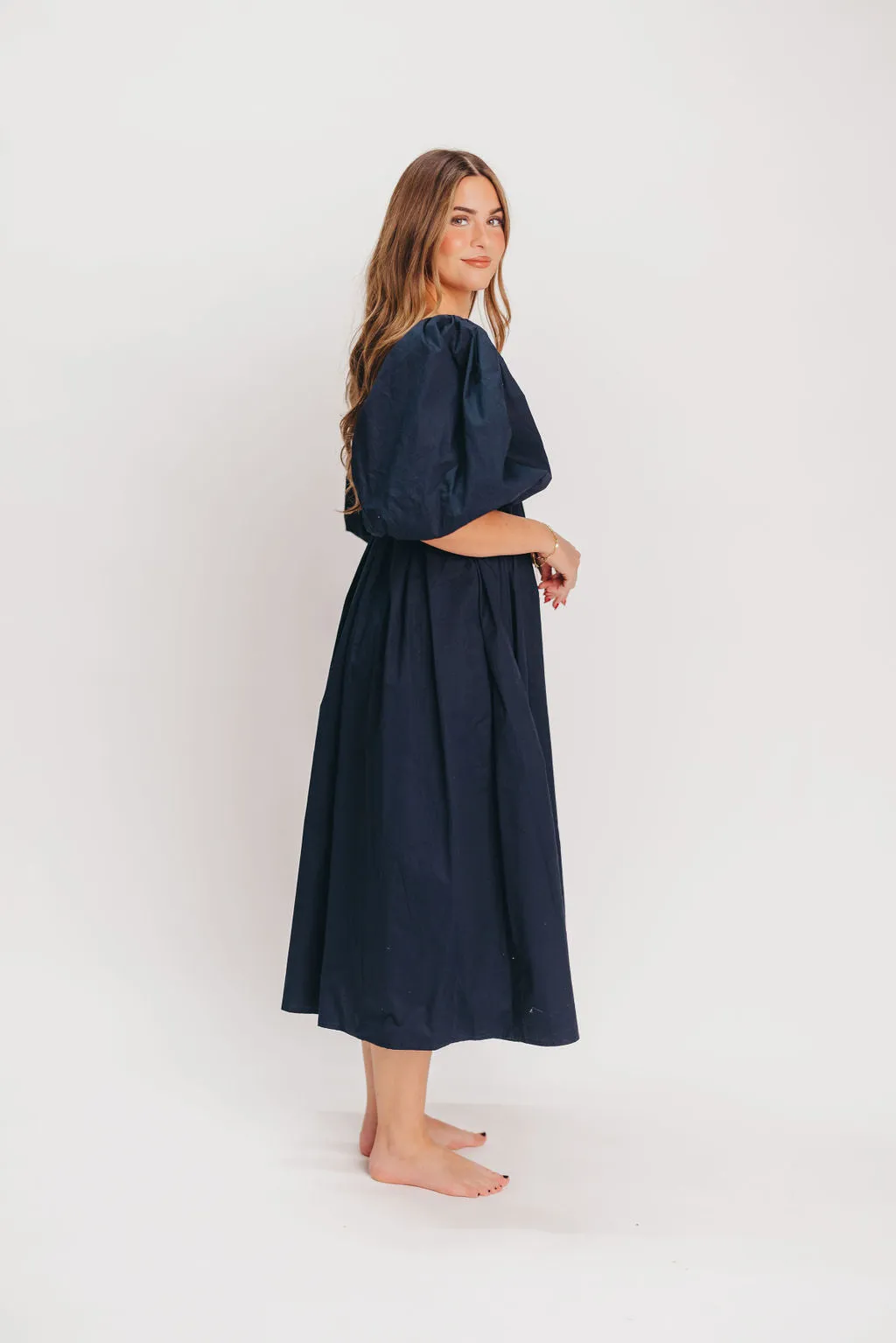 Harlow Maxi Dress in Navy - Bump Friendly sold by Worth Collective product image thumbnail 3