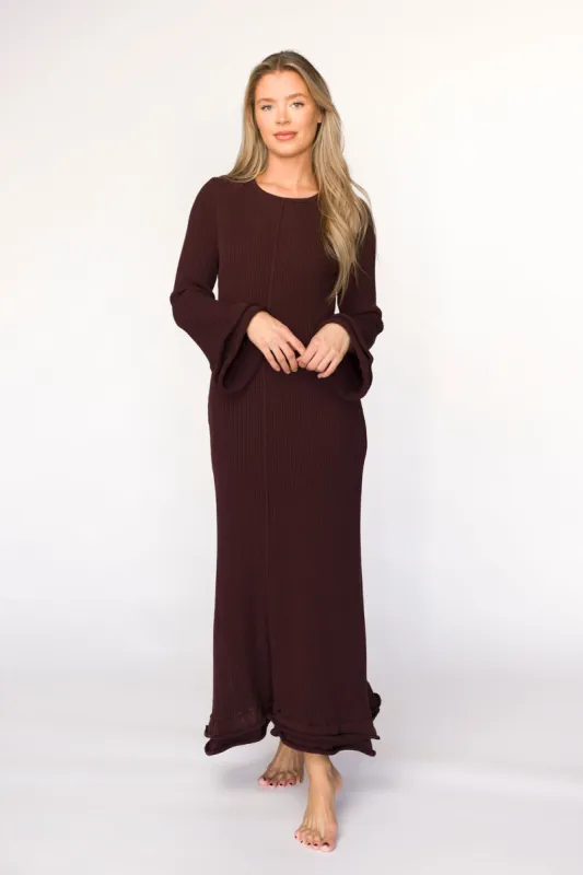 Arlet Dress in Brown - Bump Friendly sold by Worth Collective