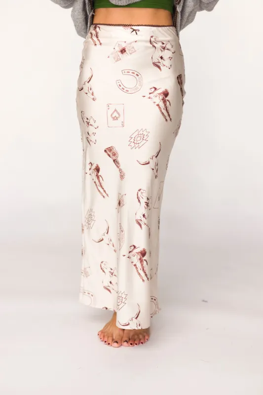 Modern Cowgirl Skirt in Cream sold by Worth Collective