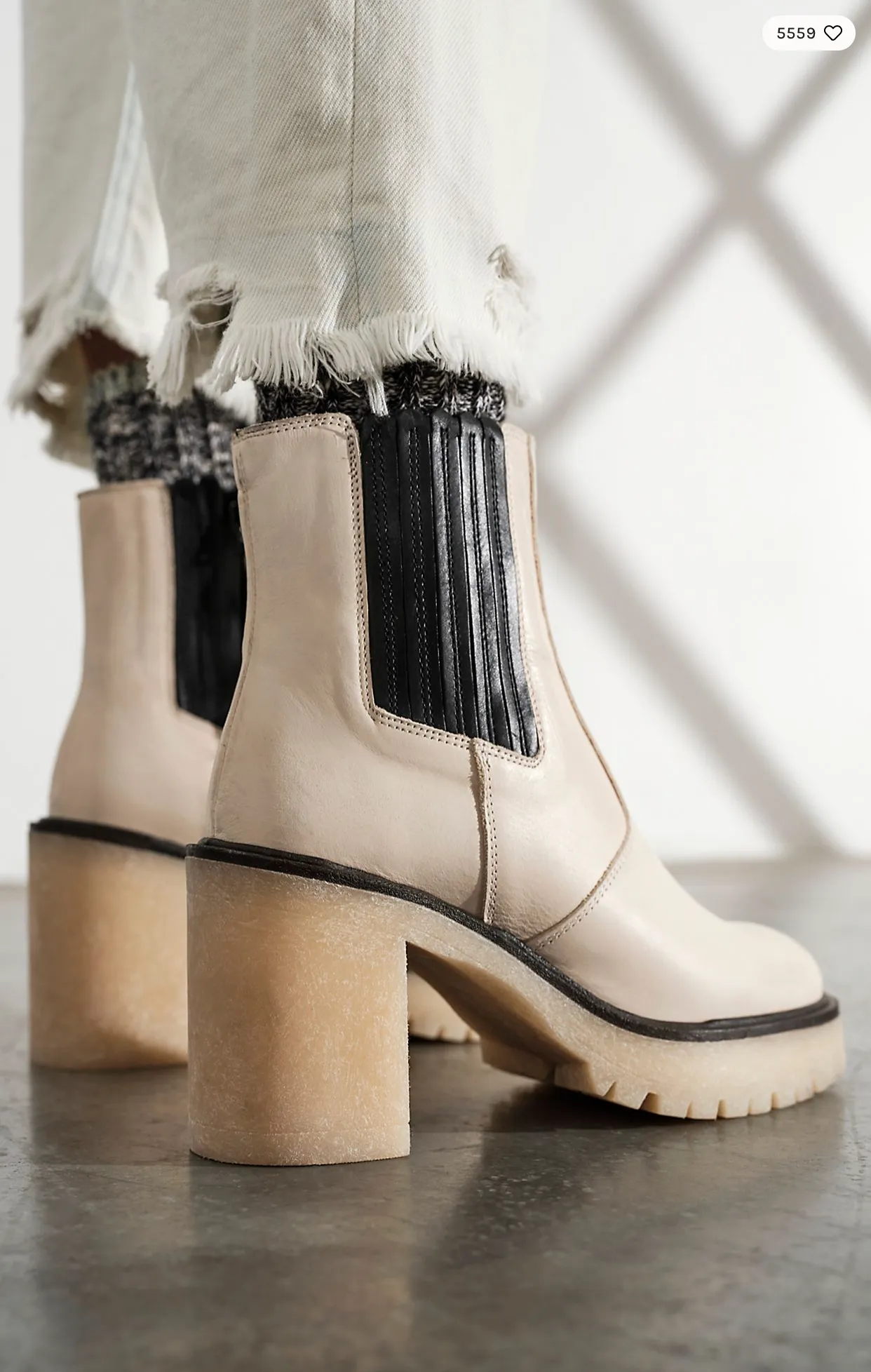 Free People James Chelsea Boots | White Leather sold by Worth Collective product image thumbnail 4