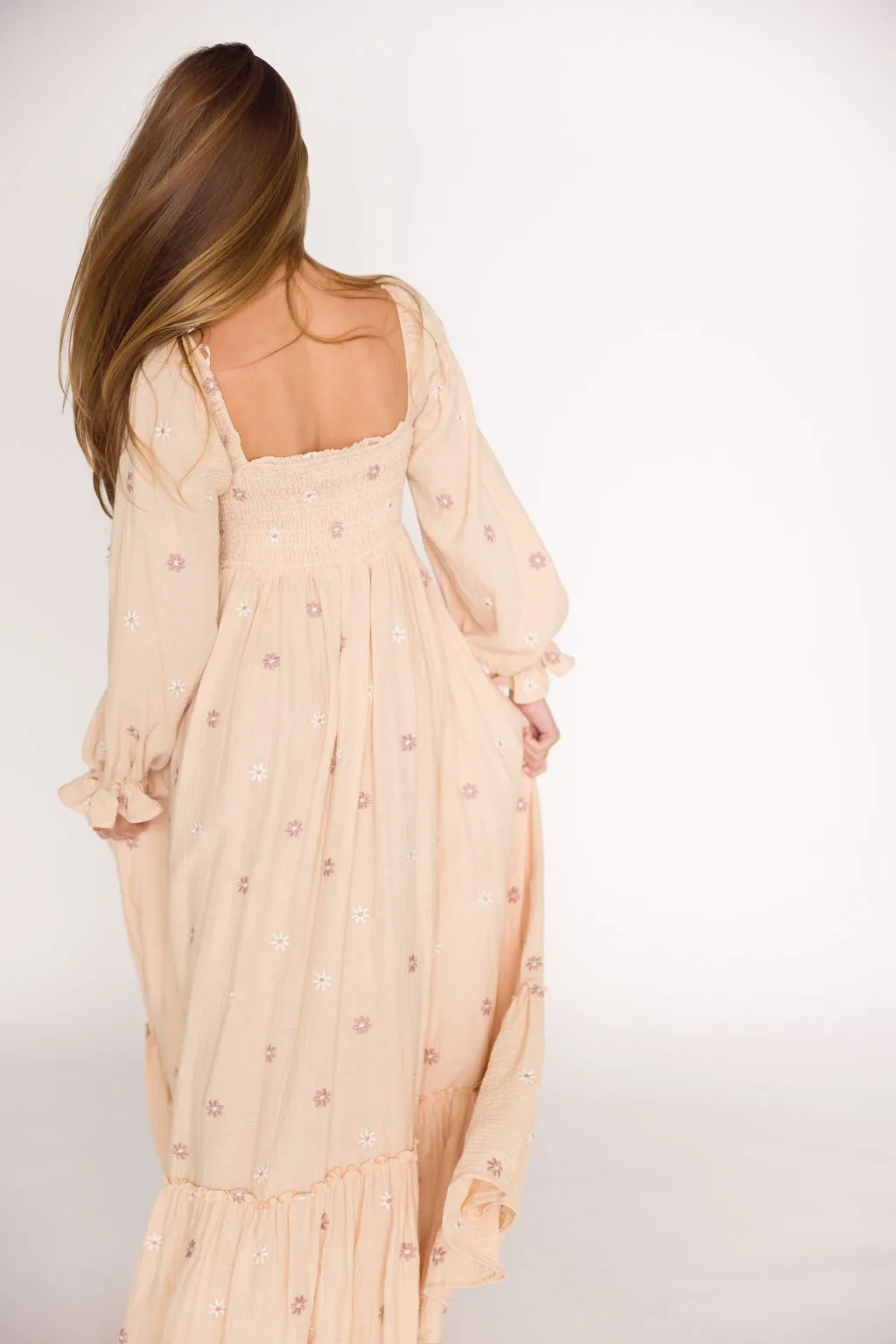 Emmie Embroidered Floral Maxi Dress in Cream sold by Worth Collective product image thumbnail 5