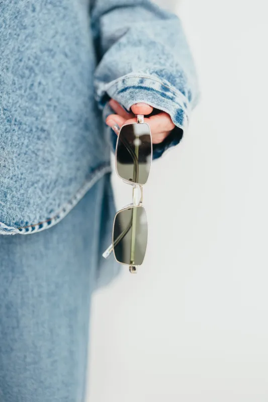 The Monroe Sunglasses in Gold-Green *Final-Sale* sold by Worth Collective