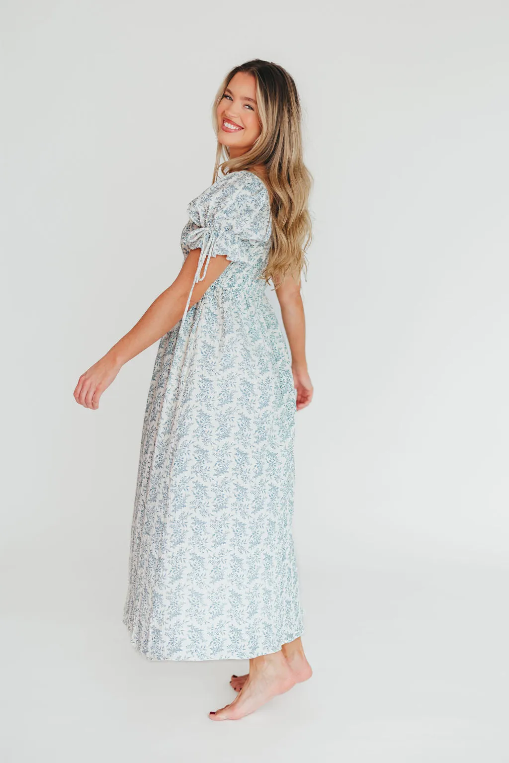 100% Cotton Savanna Steppe Dress in Blue- Bump Friendly & Inclusive Sizing sold by Worth Collective product image thumbnail 5
