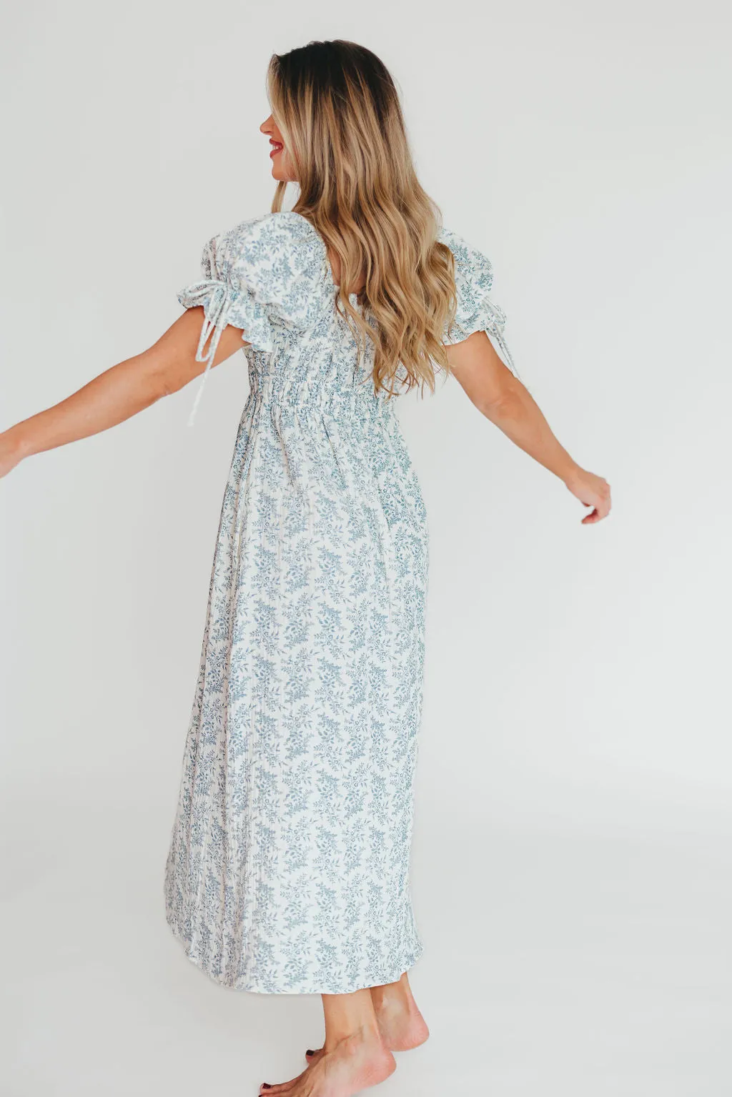 100% Cotton Savanna Steppe Dress in Blue- Bump Friendly & Inclusive Sizing sold by Worth Collective product image thumbnail 4