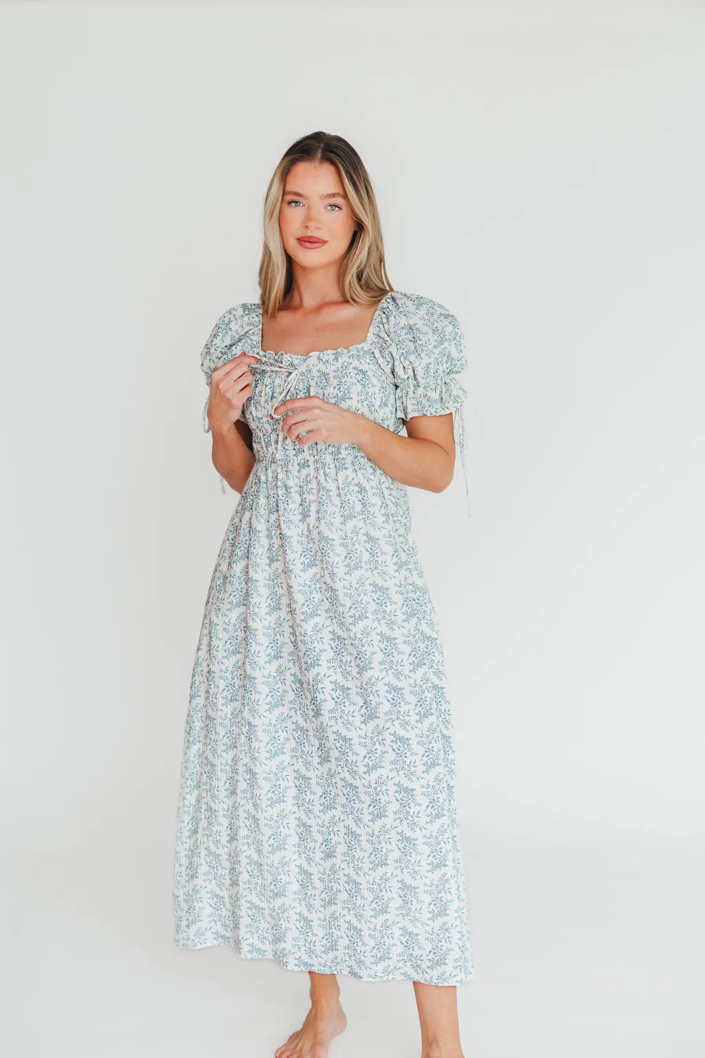 100% Cotton Savanna Steppe Dress in Blue- Bump Friendly & Inclusive Sizing sold by Worth Collective product image thumbnail 2