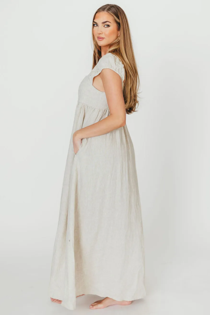 Novella 100% Linen Maxi Dress in Linen - Bump Friendly sold by Worth Collective product image thumbnail 4