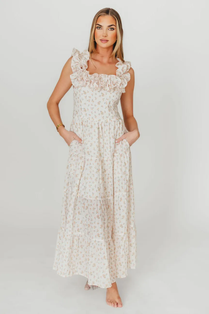 Margot Maxi Dress in Peach Floral sold by Worth Collective product image thumbnail 3