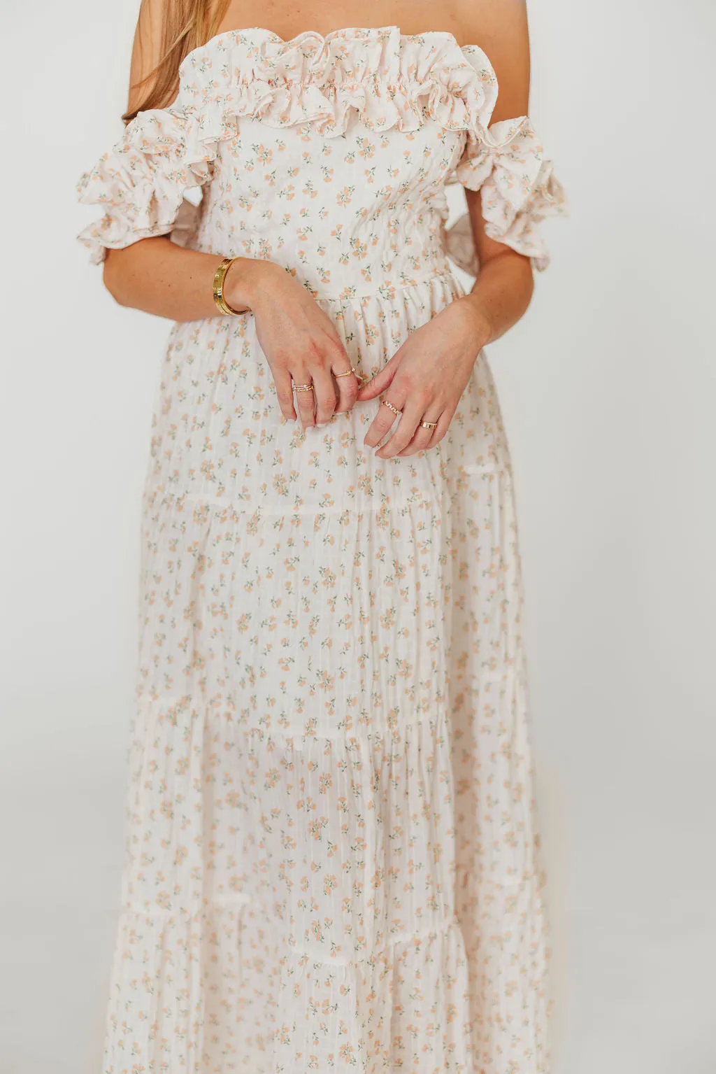 Margot Maxi Dress in Peach Floral sold by Worth Collective product image thumbnail 2