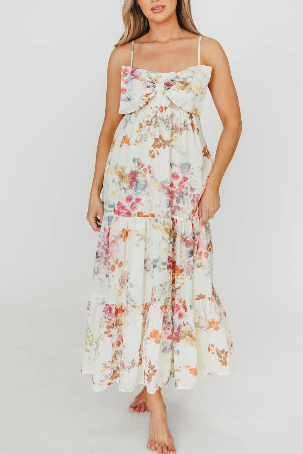 Cecile Bow Front Maxi Dress in Cream/Multi Floral sold by Worth Collective product image thumbnail 2