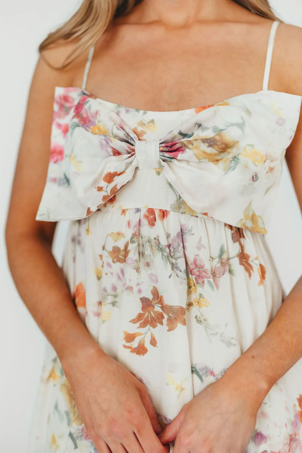Cecile Bow Front Maxi Dress in Cream/Multi Floral sold by Worth Collective product image thumbnail 5