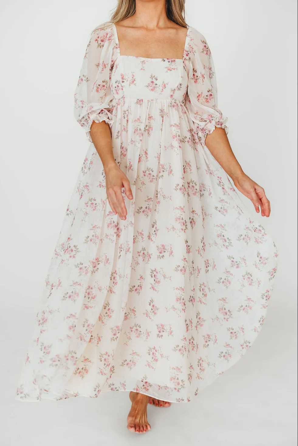 Mona Maxi Dress in Pink Floral *Final-Sale* sold by Worth Collective product image thumbnail 4