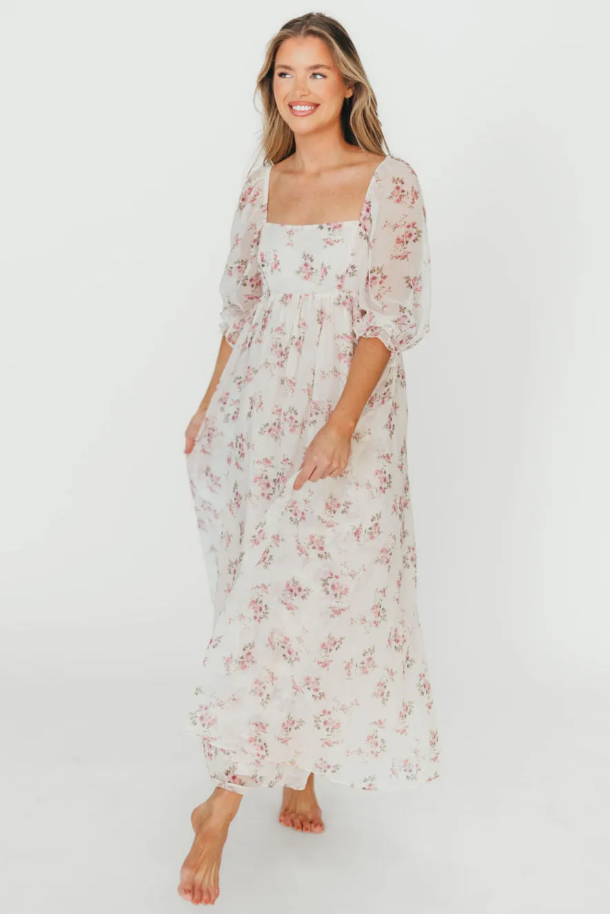 Mona Maxi Dress in Pink Floral *Final-Sale* sold by Worth Collective product image thumbnail 3