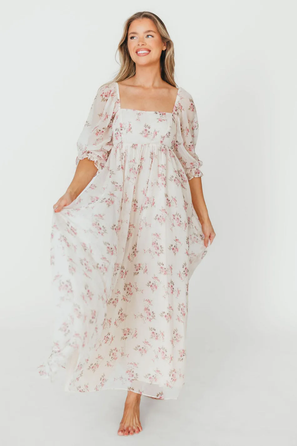 Mona Maxi Dress in Pink Floral *Final-Sale* sold by Worth Collective product image thumbnail 2