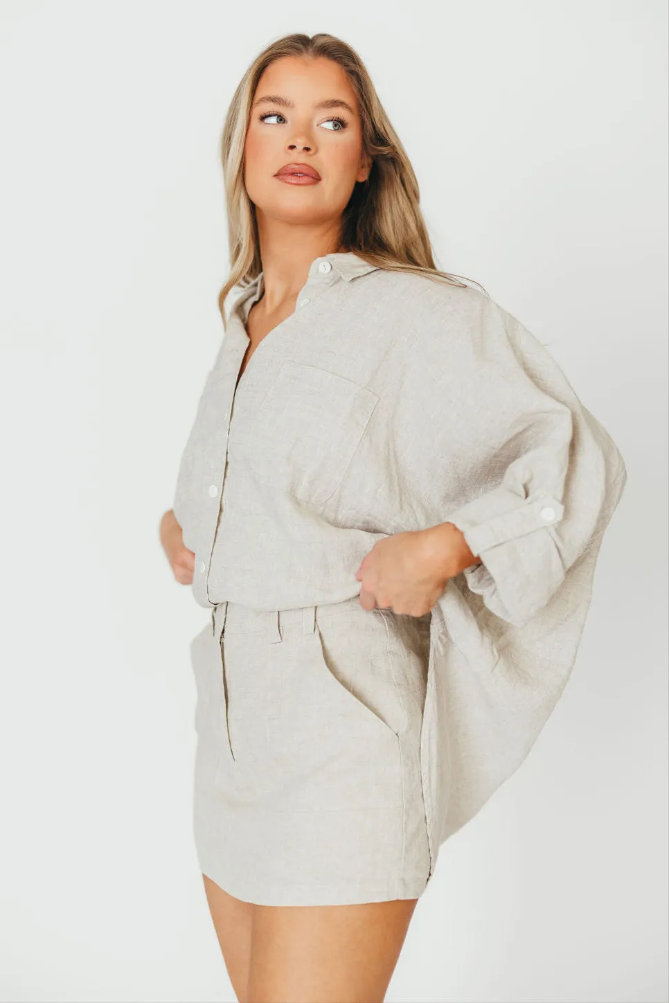 Suki Linen Skort in Linen sold by Worth Collective product image thumbnail 4