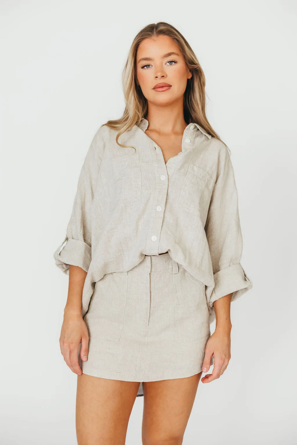 Suki Linen Skort in Linen sold by Worth Collective product image thumbnail 5