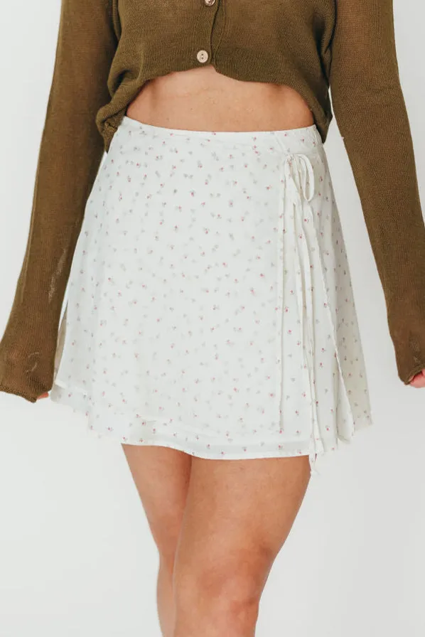 Flora Mini Wrap Skirt in Cream *Final-Sale* sold by Worth Collective product image thumbnail 4