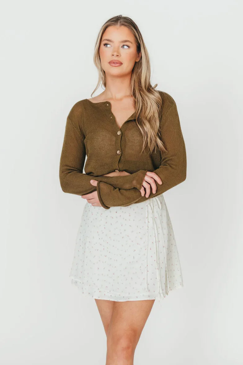 Flora Mini Wrap Skirt in Cream *Final-Sale* sold by Worth Collective product image thumbnail 5