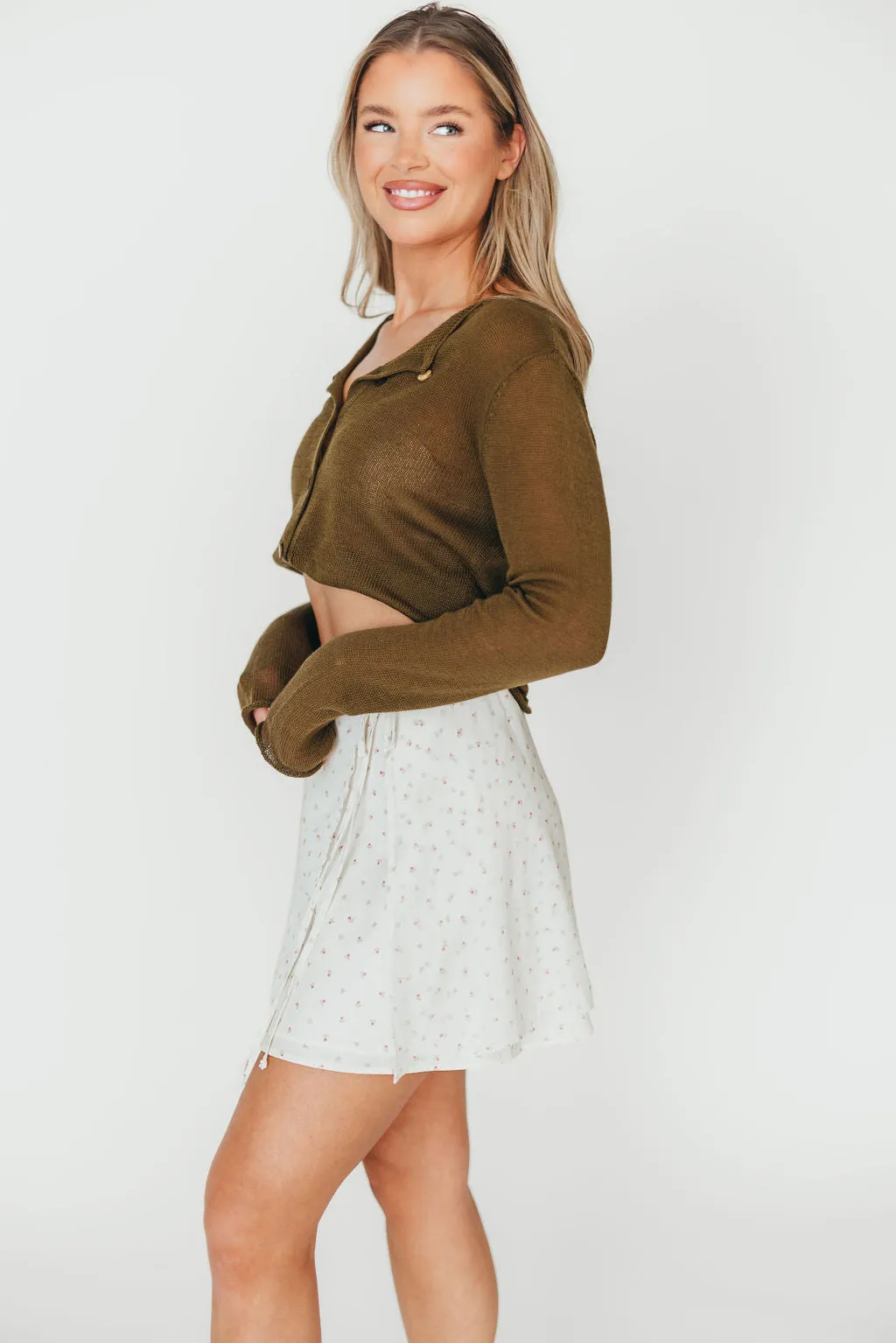 Flora Mini Wrap Skirt in Cream *Final-Sale* sold by Worth Collective product image thumbnail 3