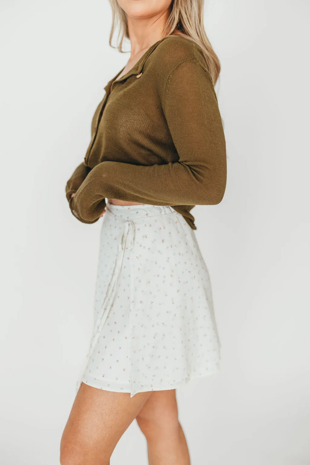 Flora Mini Wrap Skirt in Cream *Final-Sale* sold by Worth Collective product image thumbnail 2