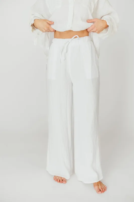 Aurelie 100% Organic Cotton Pants in Off-White sold by Worth Collective
