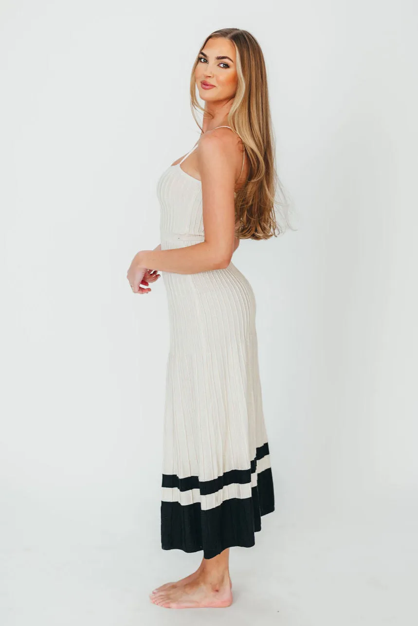Kenzie Ribbed Dress in Ecru/Black sold by Worth Collective product image thumbnail 5