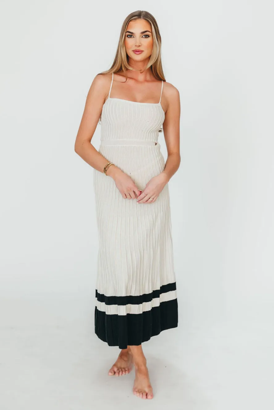 Kenzie Ribbed Dress in Ecru/Black sold by Worth Collective product image thumbnail 3