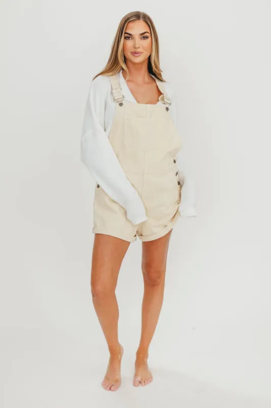 Loren Overalls in Sand Stone sold by Worth Collective