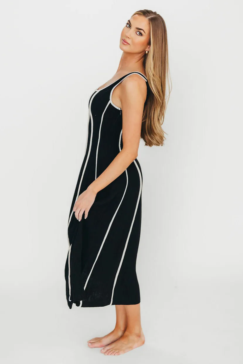 Liza Linen-Blend Midi Dress in Black sold by Worth Collective product image thumbnail 4
