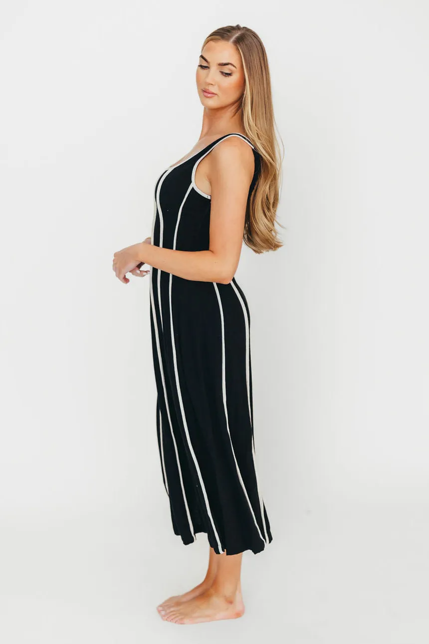 Liza Linen-Blend Midi Dress in Black sold by Worth Collective product image thumbnail 5