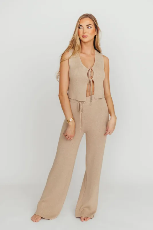Maya Knit Vest and Pant Set in Mocha sold by Worth Collective