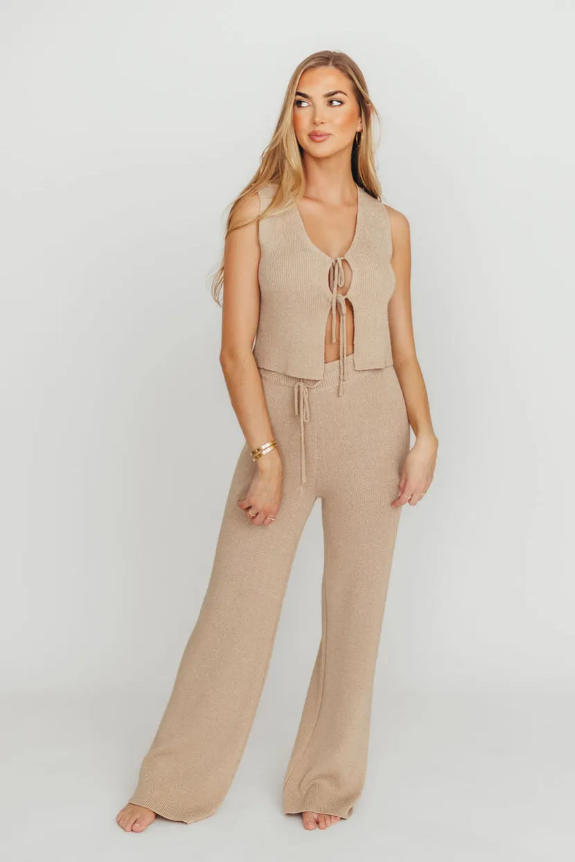 Maya Knit Vest and Pant Set in Mocha sold by Worth Collective