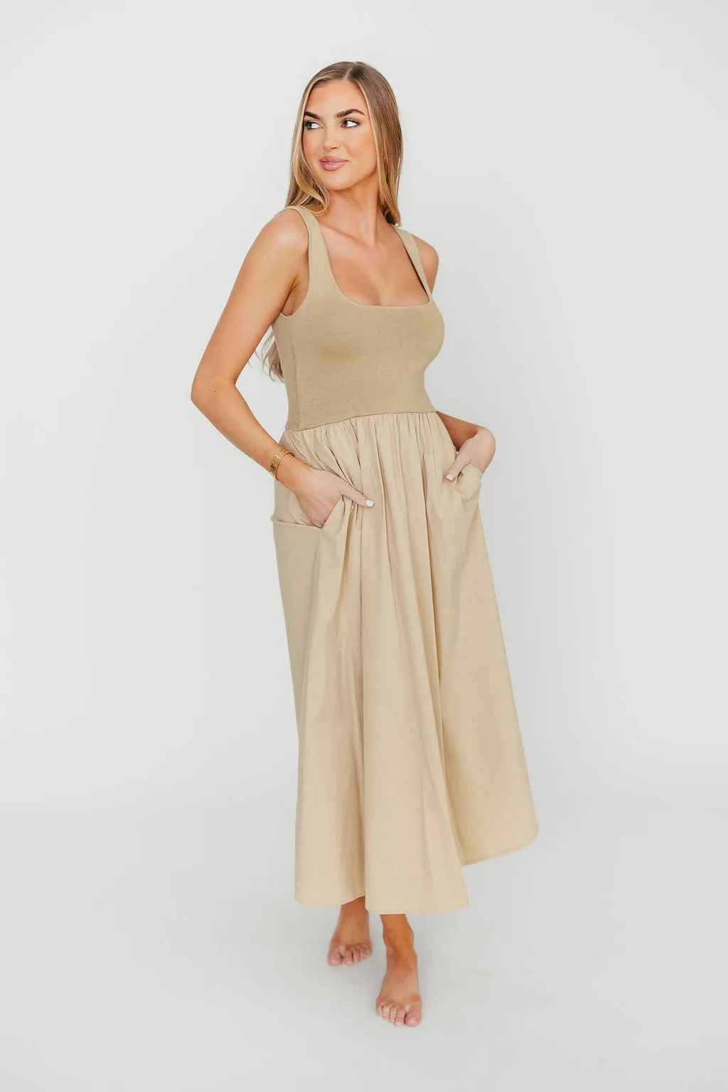 Lucinda Maxi Dress in Khaki sold by Worth Collective product image thumbnail 2