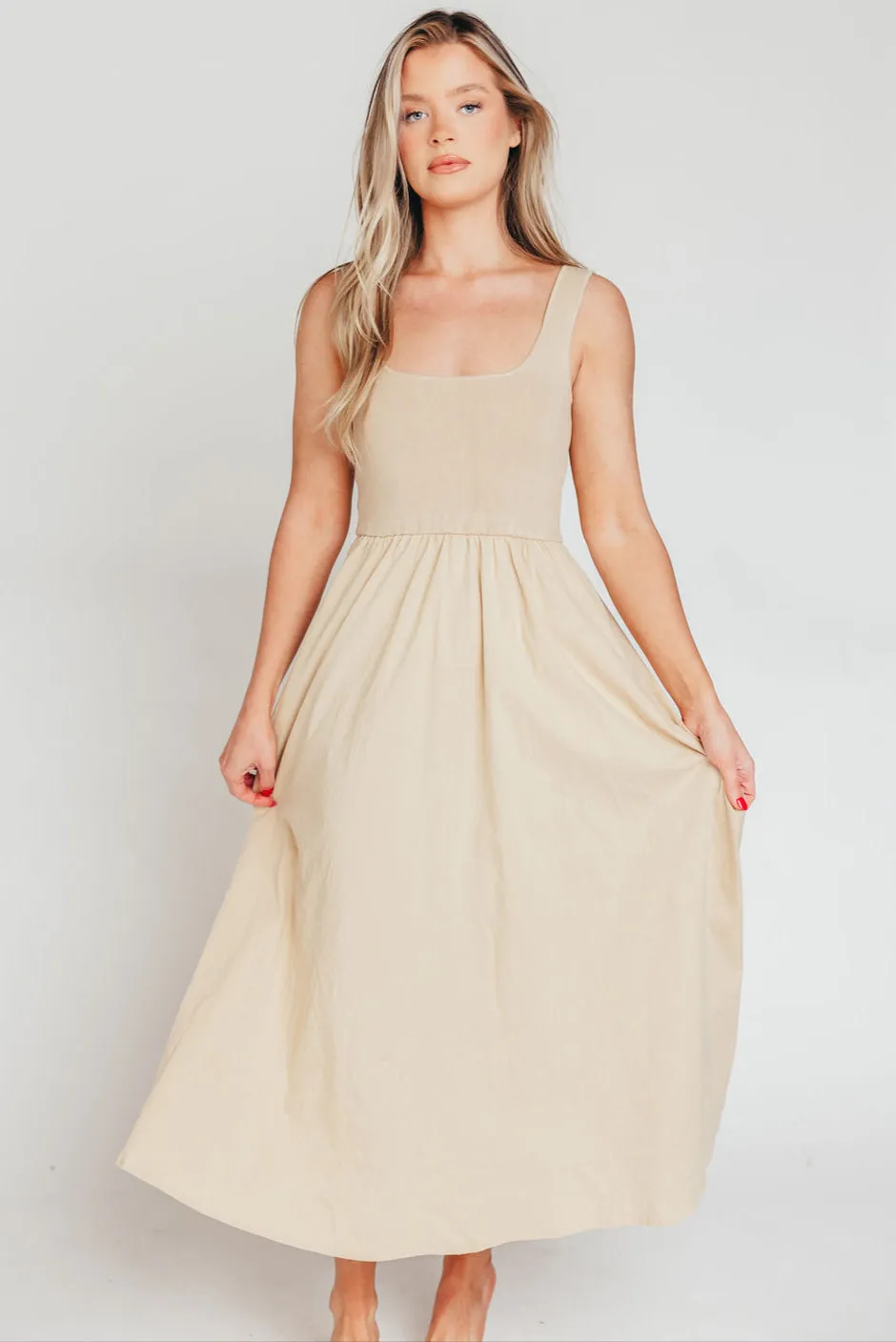 Lucinda Maxi Dress in Khaki sold by Worth Collective product image thumbnail 3