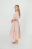 Crissy 100% Cotton Ruched Midi Dress in Dusty Pink - Bump Friendly sold by Worth Collective