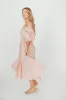 Crissy 100% Cotton Ruched Midi Dress in Dusty Pink - Bump Friendly sold by Worth Collective