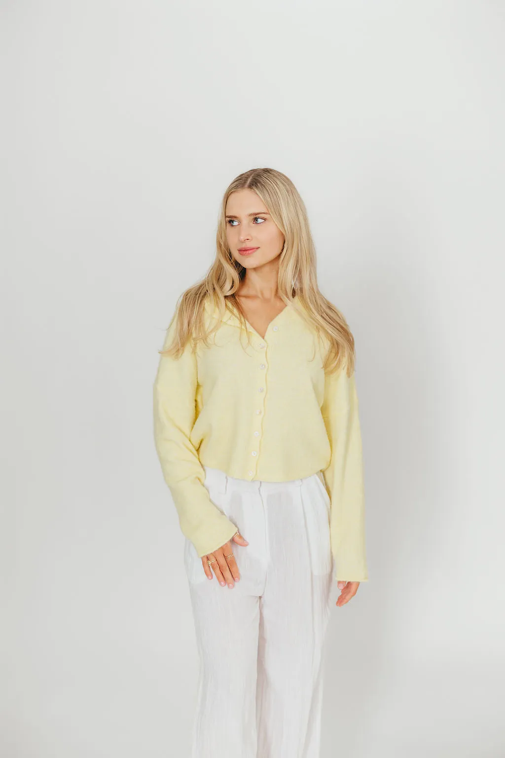 Piper Cardigan Top in Butter sold by Worth Collective product image thumbnail 2