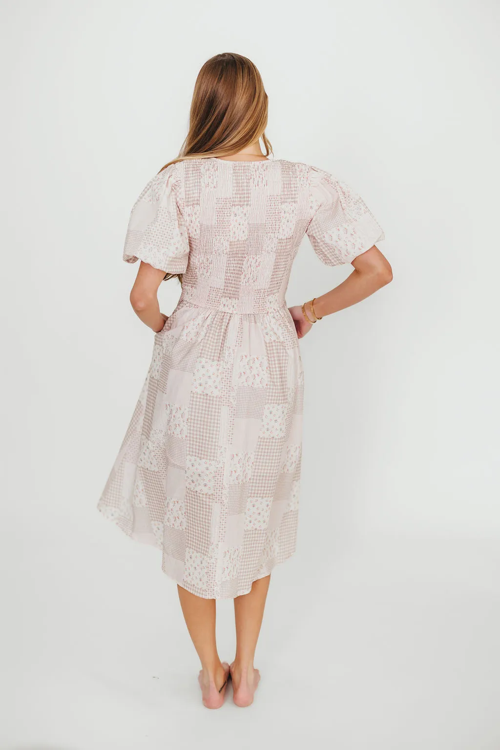 Tatum 100% Cotton Front Tie Midi Dress in Pink sold by Worth Collective product image thumbnail 4